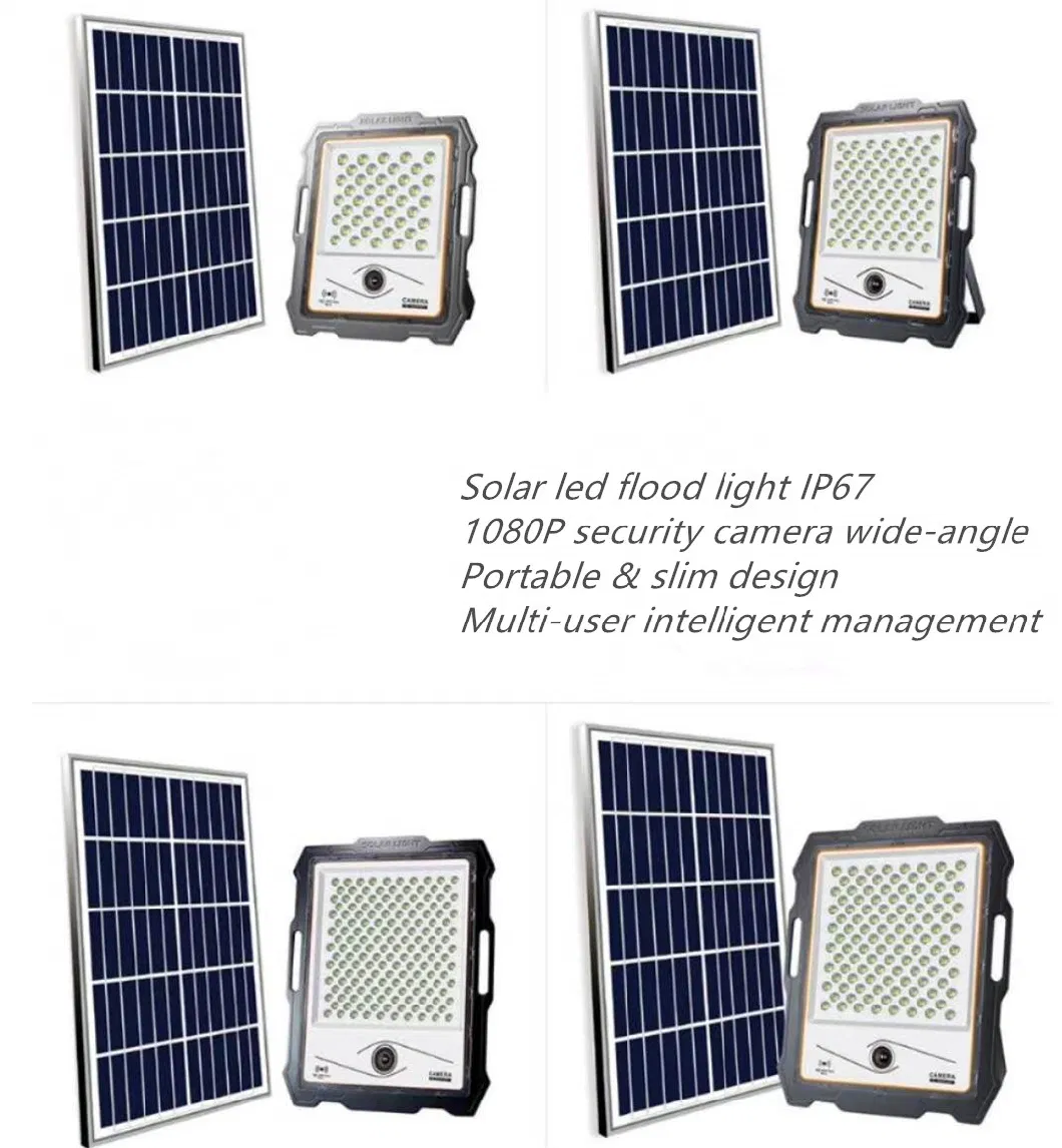 Die Cast Aluminum CCTV Security Waterproof IP67 400W Solar Surveillance Camera LED Flood Light